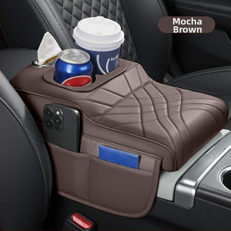 Kožená vyvýšená podložka pod lakťovú opierku stredovej konzoly - Model 001, univerzálne použitie, hmotnosť 450 g