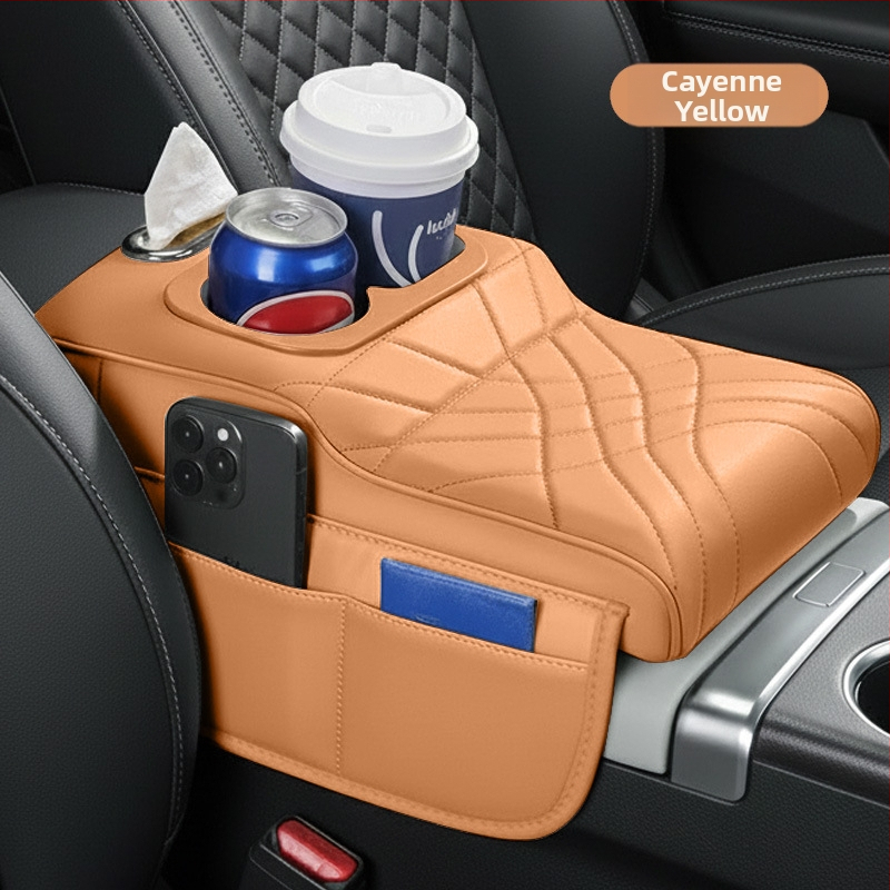 Kožená vyvýšená podložka pod lakťovú opierku stredovej konzoly - Model 001, univerzálne použitie, hmotnosť 450 g