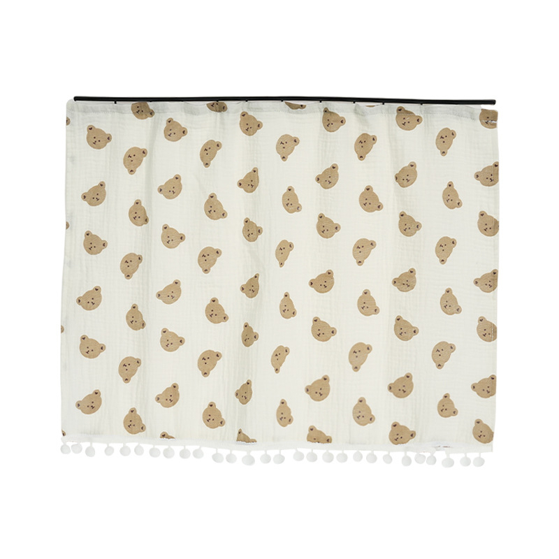 Záves do auta pre okno s integrovanou koľajnicou, dvojvrstvové bavlnené vlákno, montáž typu karta, karikatúrny štýl s motívom vetra, karikatúrny vzor