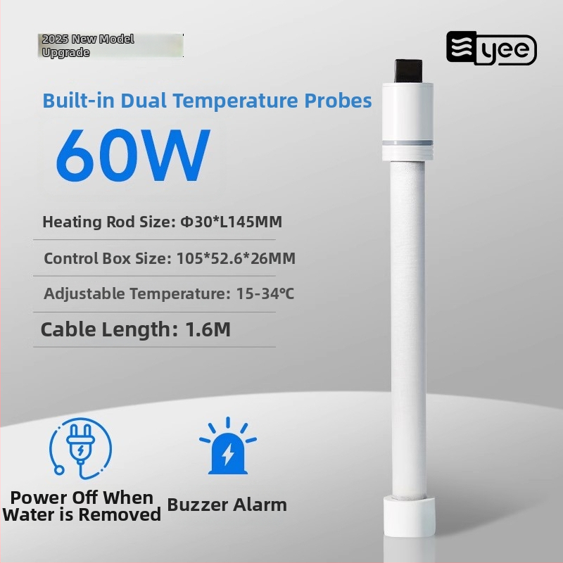 Kvarcové sklenené vykurovacie tyč pre akvárium s termostatom – výbušnému odolná, pre akváriá s korytnačkami – 60W/100W/200W/300W/500W, Yee