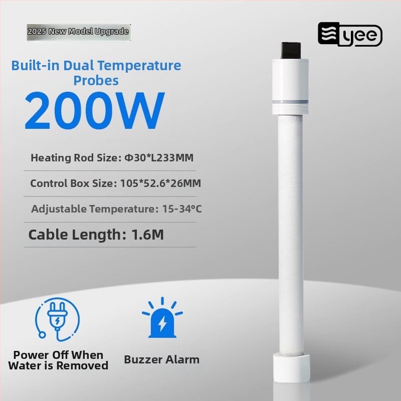 Kvarcové sklenené vykurovacie tyč pre akvárium s termostatom – výbušnému odolná, pre akváriá s korytnačkami – 60W/100W/200W/300W/500W, Yee