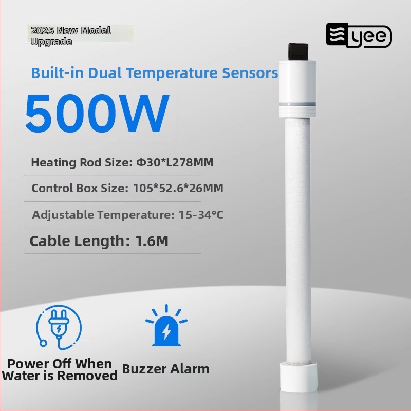 Kvarcové sklenené vykurovacie tyč pre akvárium s termostatom – výbušnému odolná, pre akváriá s korytnačkami – 60W/100W/200W/300W/500W, Yee