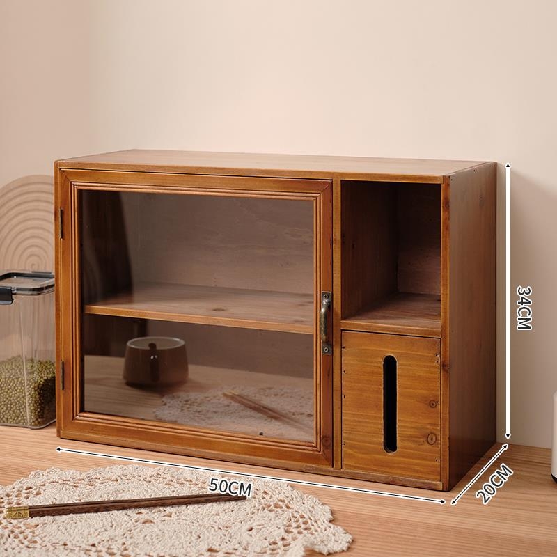 Stolný úložný box s borovicovým rámom, prachotesný, s priehradkami, japonský štýl