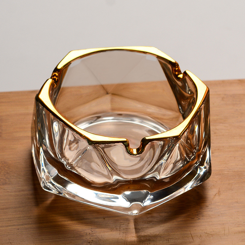 Sklenený popolník – moderný jednoduchý štýl, značka Shengju Hui, balenie 24 ks, logo tlačené