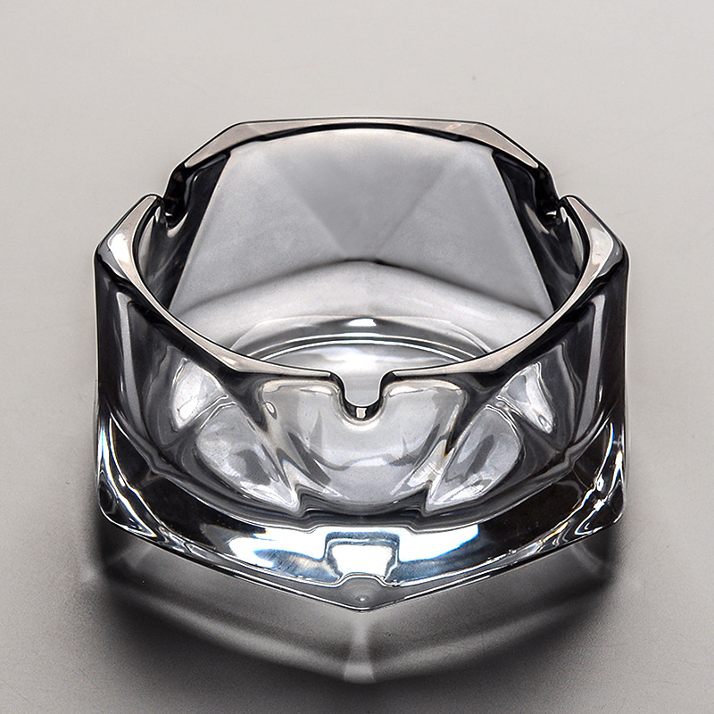 Sklenený popolník – moderný jednoduchý štýl, značka Shengju Hui, balenie 24 ks, logo tlačené