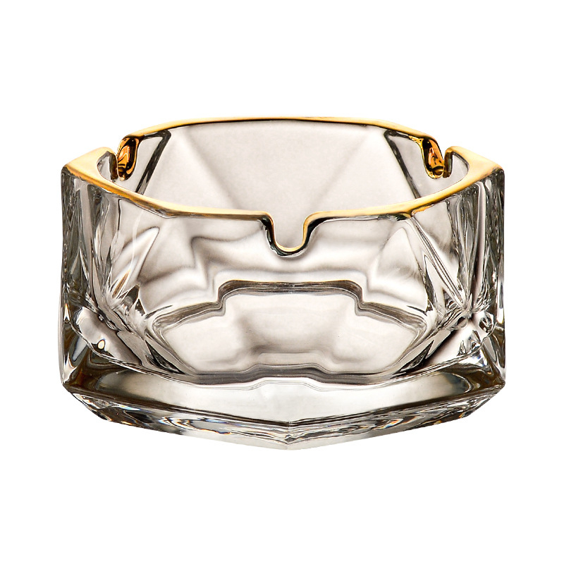 Sklenený popolník – moderný jednoduchý štýl, značka Shengju Hui, balenie 24 ks, logo tlačené