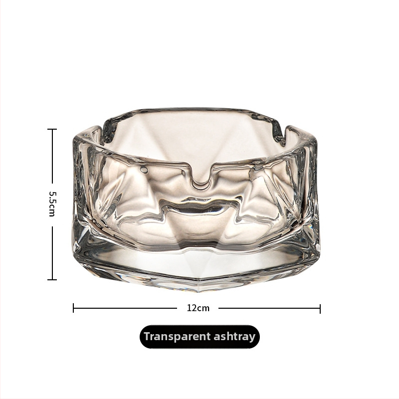 Sklenený popolník – moderný jednoduchý štýl, značka Shengju Hui, balenie 24 ks, logo tlačené