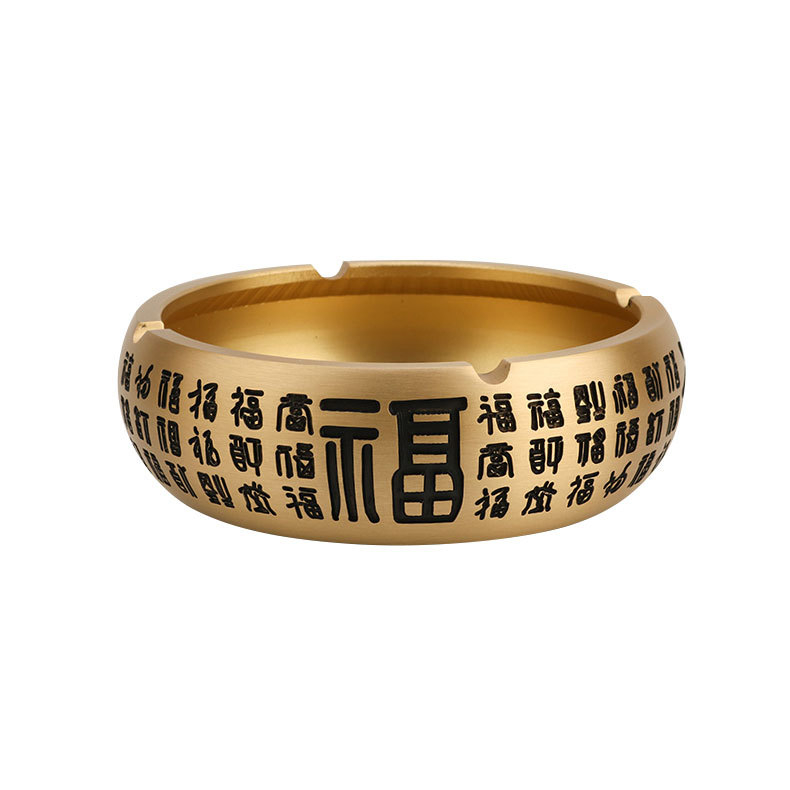 Meďový popolník so zodiálnym dizajnom, východný štýl, na domáce alebo kancelárske použitie