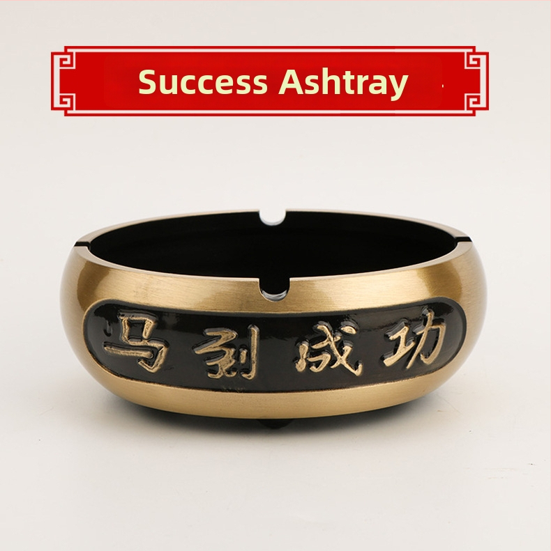 Meďový popolník so zodiálnym dizajnom, východný štýl, na domáce alebo kancelárske použitie