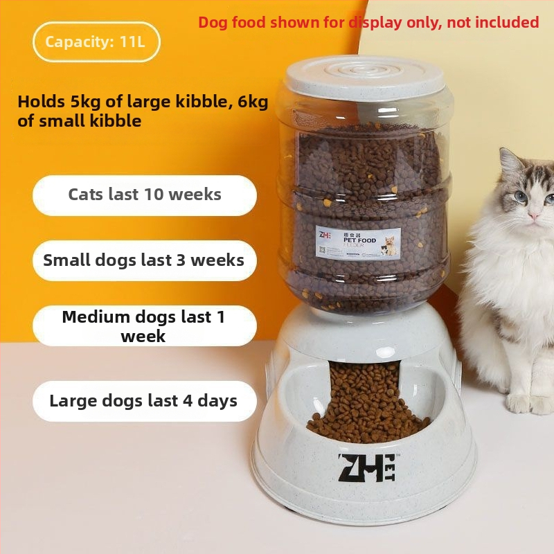 11L Automatický krmovač a zásobník vody pre psy a mačky, Neodnímateľný dizajn, Bez aplikácie