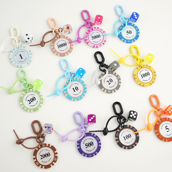 Prívesok na kľúče z živice – kreslený štýl, značka DIY, individuálne balené