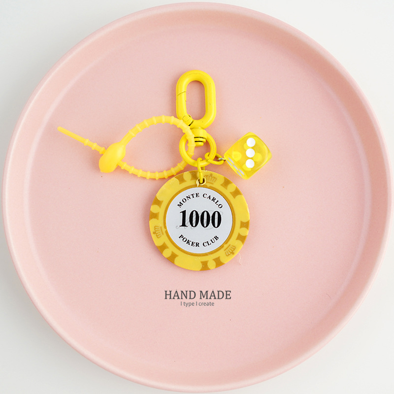 Prívesok na kľúče z živice – kreslený štýl, značka DIY, individuálne balené