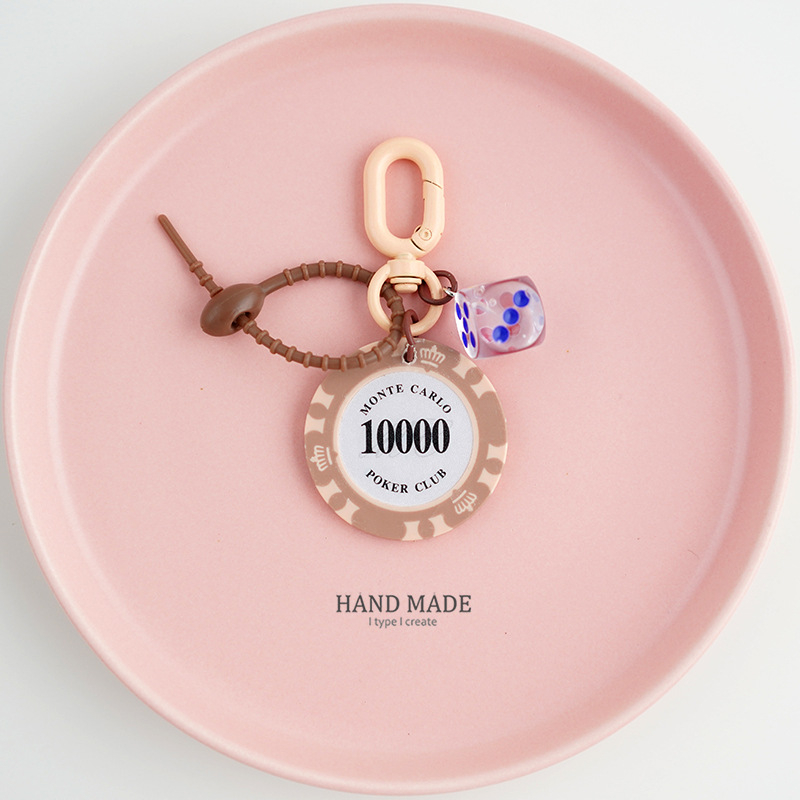 Prívesok na kľúče z živice – kreslený štýl, značka DIY, individuálne balené