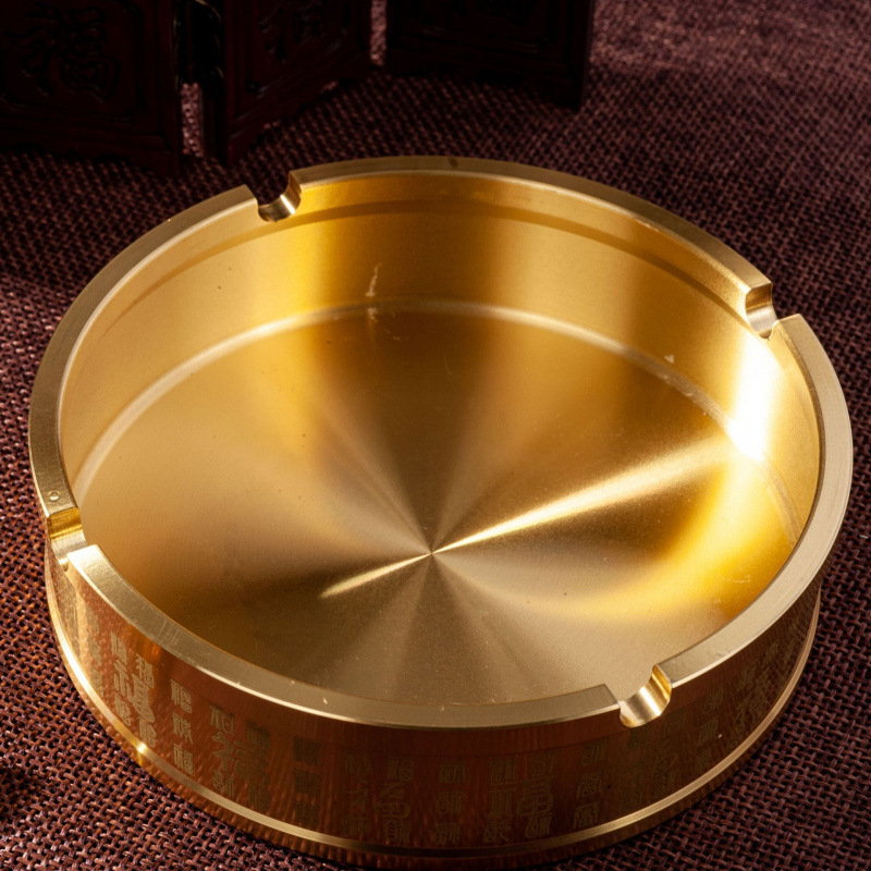 Meďový popolník s viečkom, čínskeho štýlu ozdoba pre domov a kanceláriu