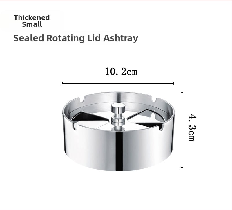 Popolník z hrubšej nerezovej ocele s otáčacím vekom, vhodný pre domáce aj auto použitie; brúsený povrch; možnosť prispôsobenia