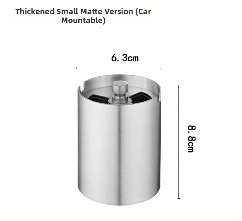 Popolník z hrubšej nerezovej ocele s otáčacím vekom, vhodný pre domáce aj auto použitie; brúsený povrch; možnosť prispôsobenia
