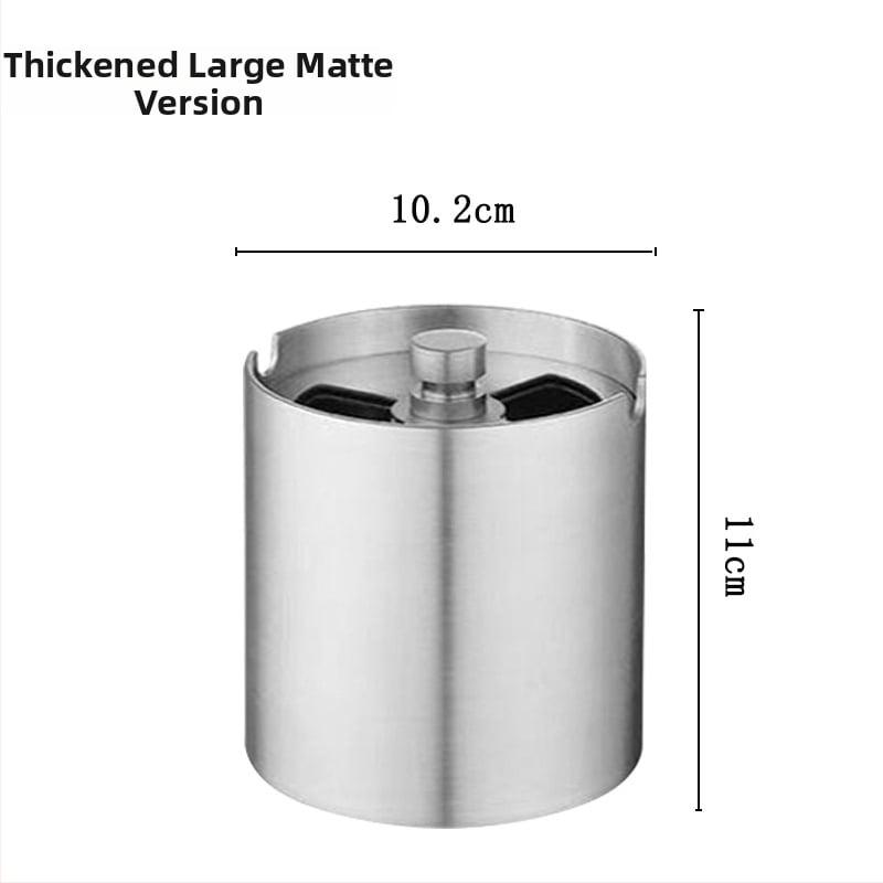 Popolník z hrubšej nerezovej ocele s otáčacím vekom, vhodný pre domáce aj auto použitie; brúsený povrch; možnosť prispôsobenia