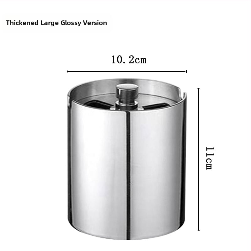 Popolník z hrubšej nerezovej ocele s otáčacím vekom, vhodný pre domáce aj auto použitie; brúsený povrch; možnosť prispôsobenia