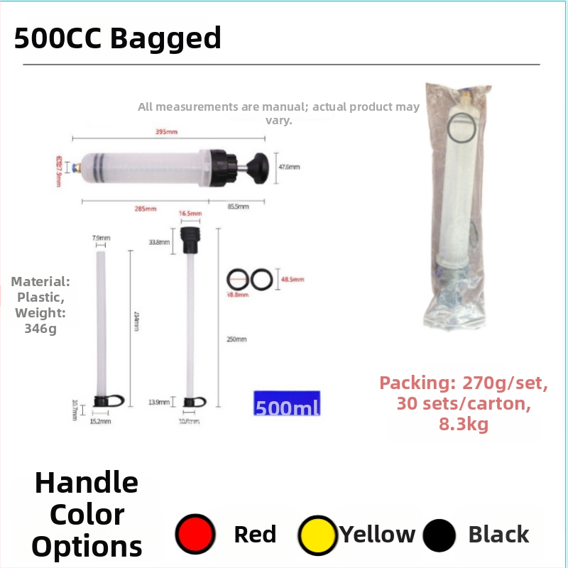 Automobilový dvojúčelový vákuový extraktor oleja, veľký striekačkový typ nástroja na výmenu oleja, kovová konštrukcia