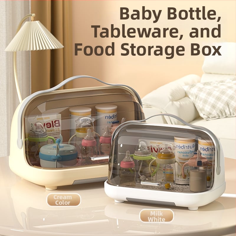 Box na skladovanie fľaštičiek na dojčenie s viečkom, prachotesný, prenosný odkvapávací stojan, PP plast, modely 2423/2424