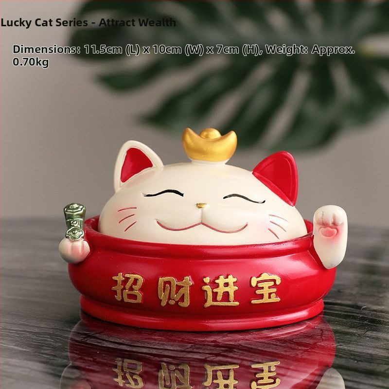 Popolník z živice s Maňkenko-nekom s viečkom, ručne vyrezávaný dekor pre dom a kanceláriu, kód výrobku y1120, vyrobené v Číne, exkluzívny cezhraničný export