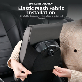 Ādas automobiļa rokasbalsta spilvens ar atmiņas putām, pacēlājs, universāla saderība, pielāgota apstrāde