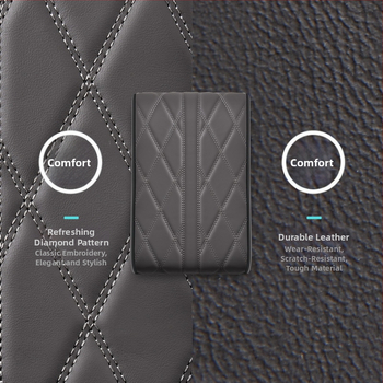 Ādas automobiļa rokasbalsta spilvens ar atmiņas putām, pacēlājs, universāla saderība, pielāgota apstrāde