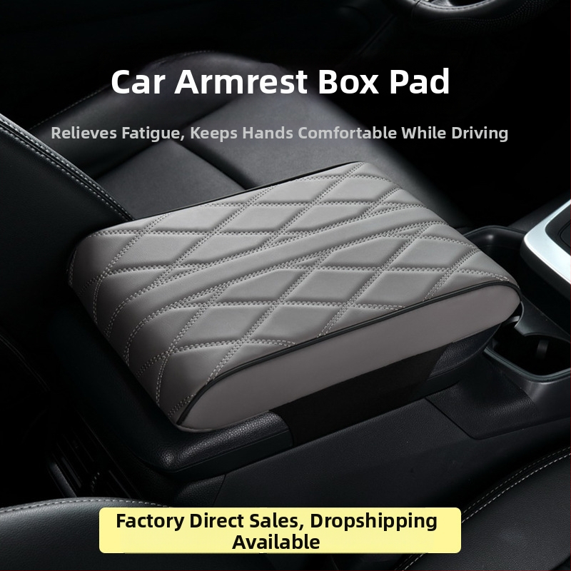 Ādas automobiļa rokasbalsta spilvens ar atmiņas putām, pacēlājs, universāla saderība, pielāgota apstrāde