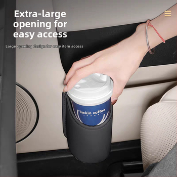 Kožený držiak na pohár v aute a zadná skrinka na uloženie vzadu pri operadle dverí — Značka Fadil, Model Storage Box, Číslo položky Cup Holder