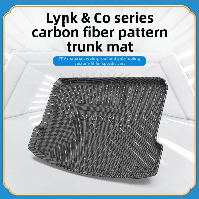 TPV rohož do batožinového priestoru s karbónovým vzorom pre Lynk & Co 01/02/03 Pro/05/06/09 – nepremokavá, odolná voči opotrebeniu, značka CENFUN