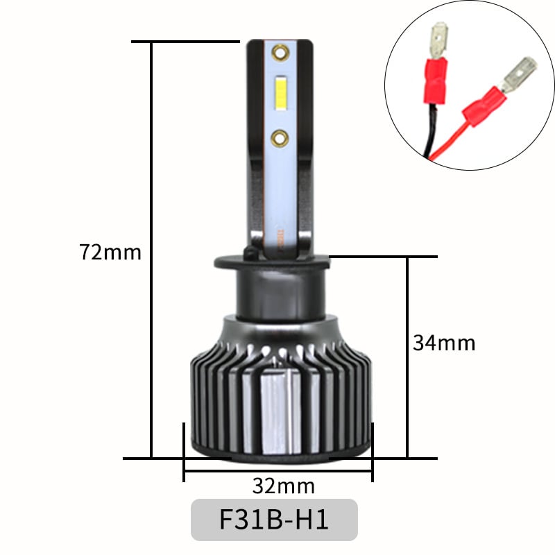 LED predné svetlá pre auto, vysoký výkon, obojstranné CSP1860 LED, 50W, 12V, IP67, 2300 lm, univerzálne použitie (H1/H3/H4/H7/H11/9005/9006/9012)