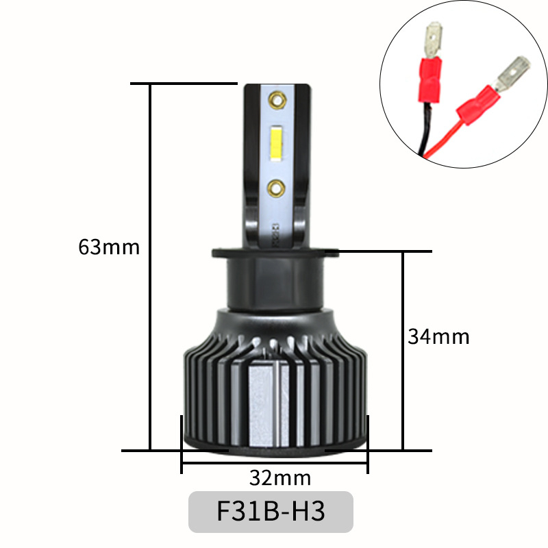 LED predné svetlá pre auto, vysoký výkon, obojstranné CSP1860 LED, 50W, 12V, IP67, 2300 lm, univerzálne použitie (H1/H3/H4/H7/H11/9005/9006/9012)