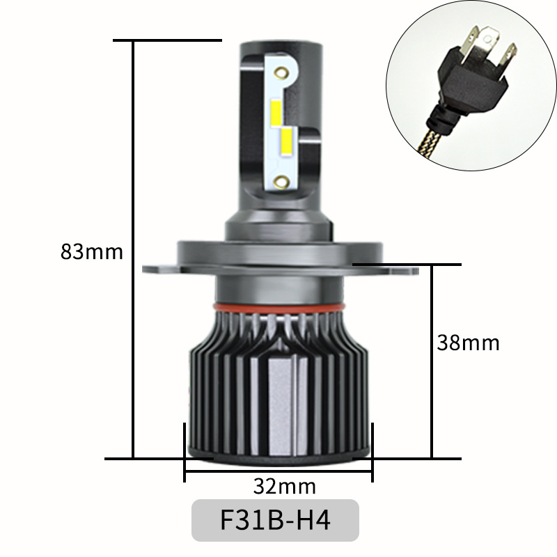 LED predné svetlá pre auto, vysoký výkon, obojstranné CSP1860 LED, 50W, 12V, IP67, 2300 lm, univerzálne použitie (H1/H3/H4/H7/H11/9005/9006/9012)