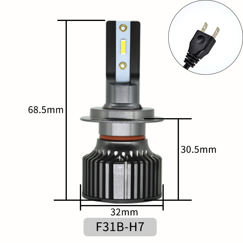 LED predné svetlá pre auto, vysoký výkon, obojstranné CSP1860 LED, 50W, 12V, IP67, 2300 lm, univerzálne použitie (H1/H3/H4/H7/H11/9005/9006/9012)