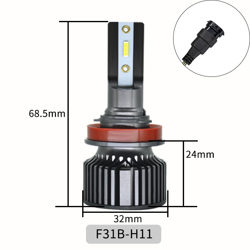 LED predné svetlá pre auto, vysoký výkon, obojstranné CSP1860 LED, 50W, 12V, IP67, 2300 lm, univerzálne použitie (H1/H3/H4/H7/H11/9005/9006/9012)