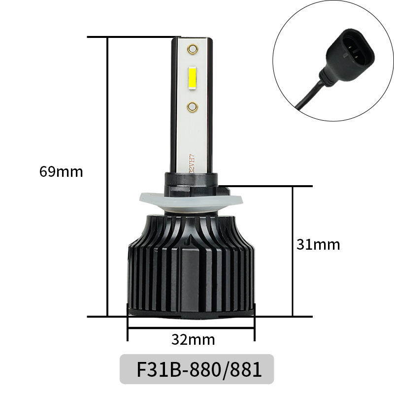 LED predné svetlá pre auto, vysoký výkon, obojstranné CSP1860 LED, 50W, 12V, IP67, 2300 lm, univerzálne použitie (H1/H3/H4/H7/H11/9005/9006/9012)