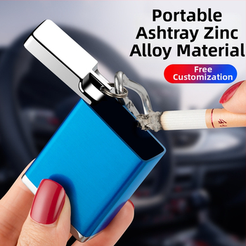 Prenosný popolník do auta zo zinkovej zliatiny s visiacim zapínaním - veľká kapacita, potlač loga, prispôsobenie