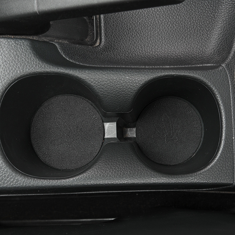 PU medžiagos automobilių puodelio kilimėlis – prabangus zomšinis paviršius, atsparus smūgiams, neslidus, universalus (Kilmė: Zhejiang; Prekė: Evans; Be logotipo)