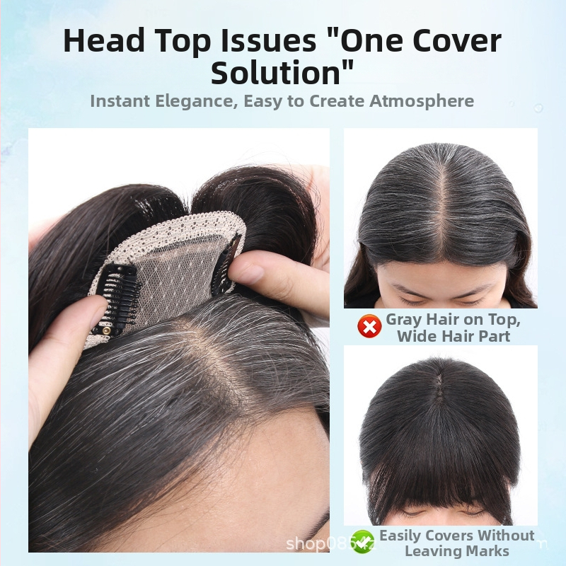 Parukos dalis viršugalviui, iš tikrų žmogaus plaukų, moterims, mechanizuotas apdorojimas, modelis BF379