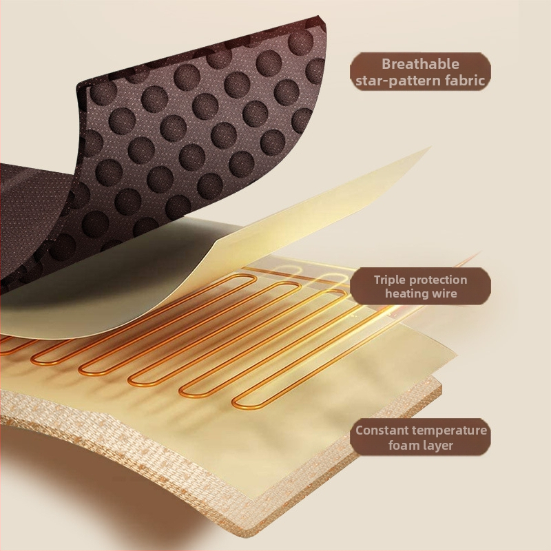 Θερμαινόμενη επένδυση καθίσματος αυτοκινήτου, 12V, γρήγορη θέρμανση, γέμισμα από μεταξωτό βαμβάκι, διαπνέον ύφασμα με μοτίβο αστεριών, κατάλληλη για τον χειμώνα