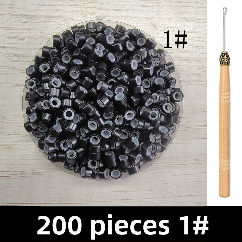 Nano prsteň pre predĺženie vlasov, meď, mikro spona na predĺženie, 200 ks na fľašu