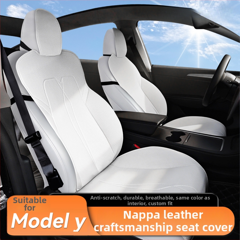 Tesla Model Y sēdekļu pārvalku komplekts, Napa āda, pielāgojama transportlīdzeklim, preces kods YS-01