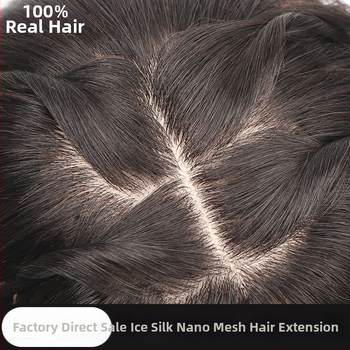 Parochňa z pravých ľudských vlasov, model nano-mesh, rovné vlasy, zakrývanie vrchu hlavy, možno farbiť