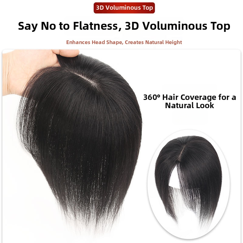 Parochňa z pravých ľudských vlasov, model nano-mesh, rovné vlasy, zakrývanie vrchu hlavy, možno farbiť