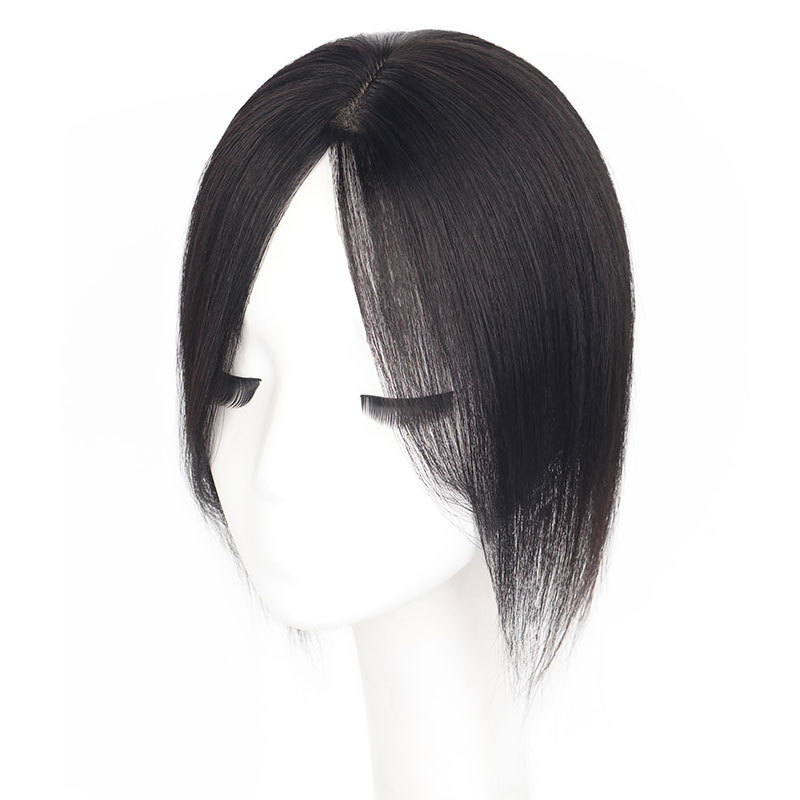 Parochňa z pravých ľudských vlasov, model nano-mesh, rovné vlasy, zakrývanie vrchu hlavy, možno farbiť