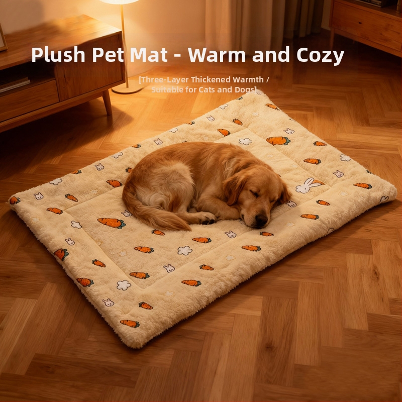 Zimné teplé plyšové psie lôžko – hrubá podložka pre domáce zvieratá