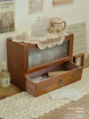 Drevená kozmetická skrinka v japonskom štýle na stolný organizér, 18 L kapacita, na laky na nechty a parfémy