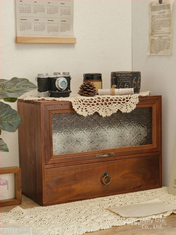 Drevená kozmetická skrinka v japonskom štýle na stolný organizér, 18 L kapacita, na laky na nechty a parfémy