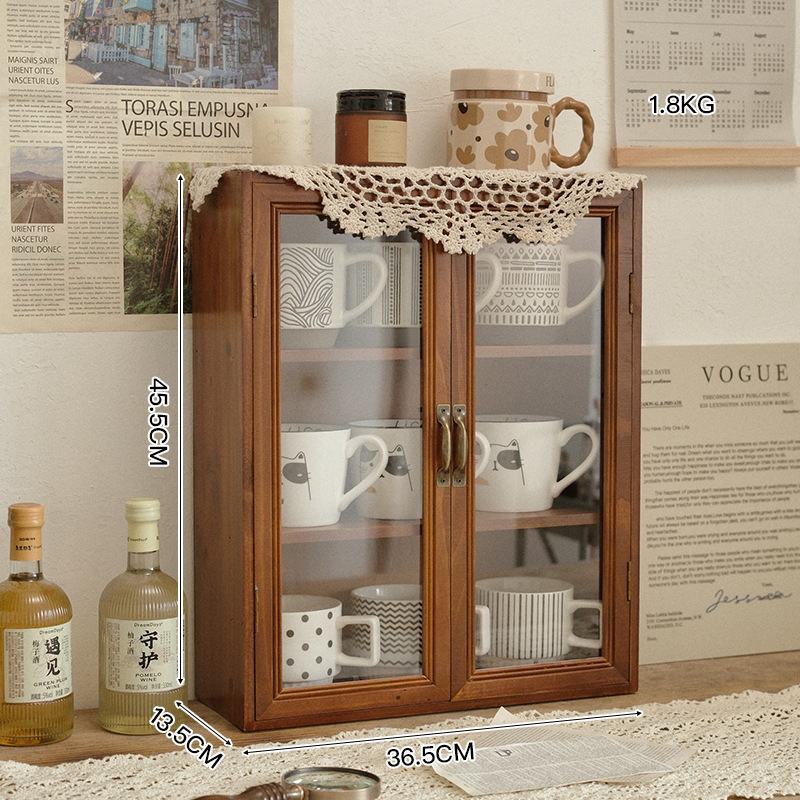 Drevená kozmetická skrinka v japonskom štýle na stolný organizér, 18 L kapacita, na laky na nechty a parfémy