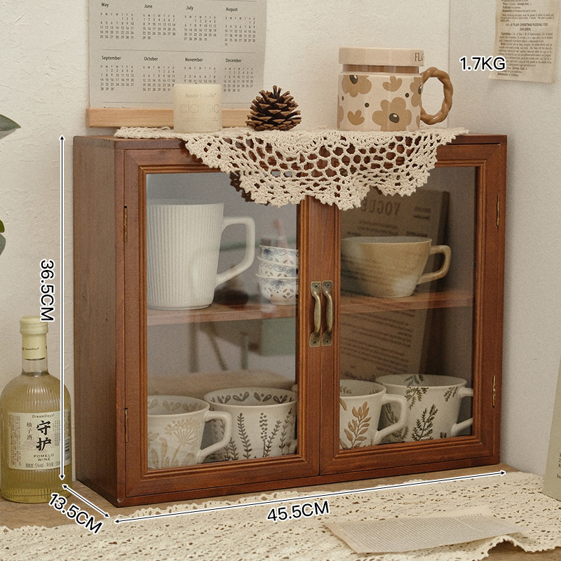 Drevená kozmetická skrinka v japonskom štýle na stolný organizér, 18 L kapacita, na laky na nechty a parfémy